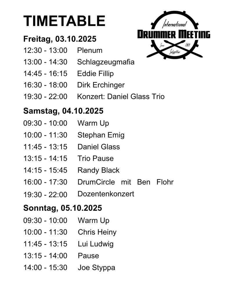 Schedule 2025