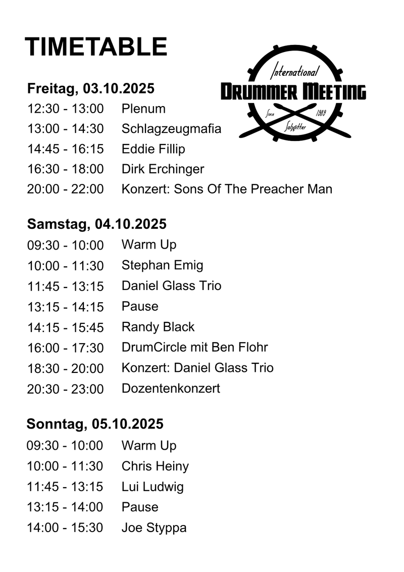 Schedule 2025
