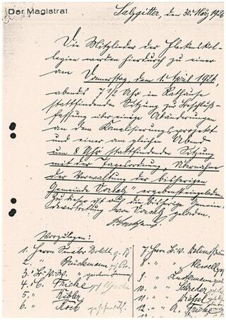 Die Übernahme der Verwaltungsgeschäfte von Vorsalz am 01.04.1926.