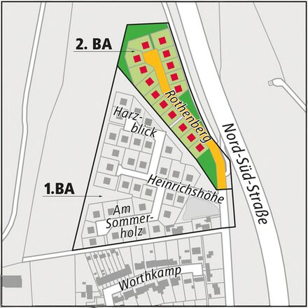 Baugebiet Salzgitter Bad Nordholz - Aufteilung der Grundstücke