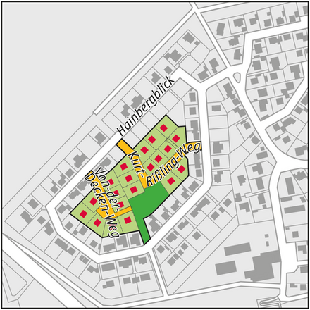 Baugebiet Ringelheim Lange Äcker - Aufteilung der Grundstücke