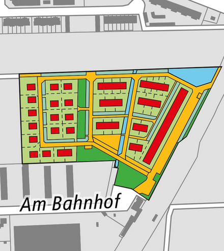 Baugebiet Thiede Am Bahnhof - Aufteilung der Grundstücke