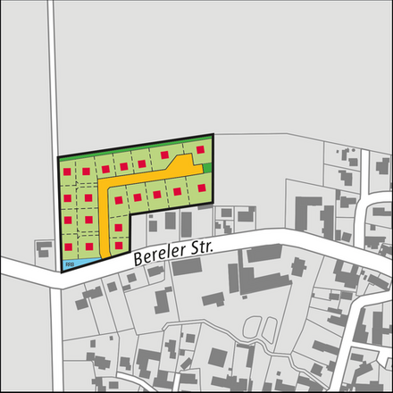 Baugebiet Lesse Nördlich Bereler Straße - Aufteilung der Grundstücke