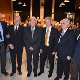 Von links: Dr. Hendrik Gröttrup, Helmut Knebel, Hermann Struck, Frank Klingebiel, Rudolf Rückert, Detlef Engster