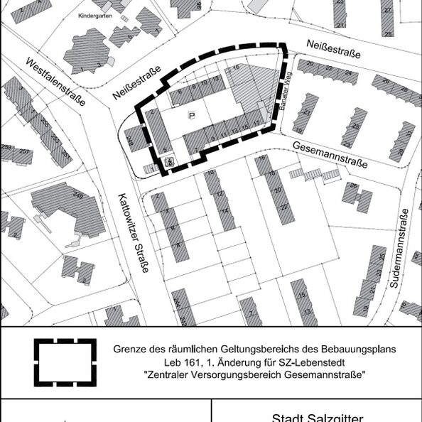 Bebauungsplan für Salzgitter-Lebenstedt.