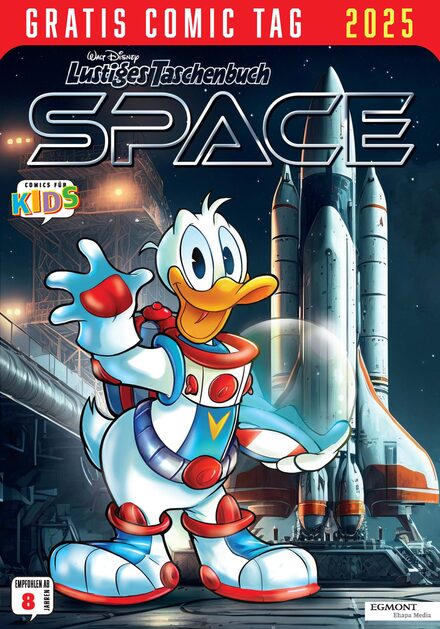Donald Duck und andere Figuren freuen sich auf viele Comic-Fans.