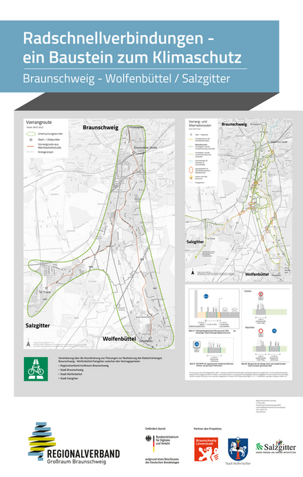 Der Plan rund um den geplanten Radschnellweg.