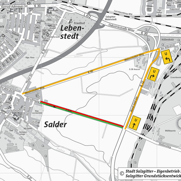 Eine Umleitung wird während der Baumaßnahme eingerichtet.